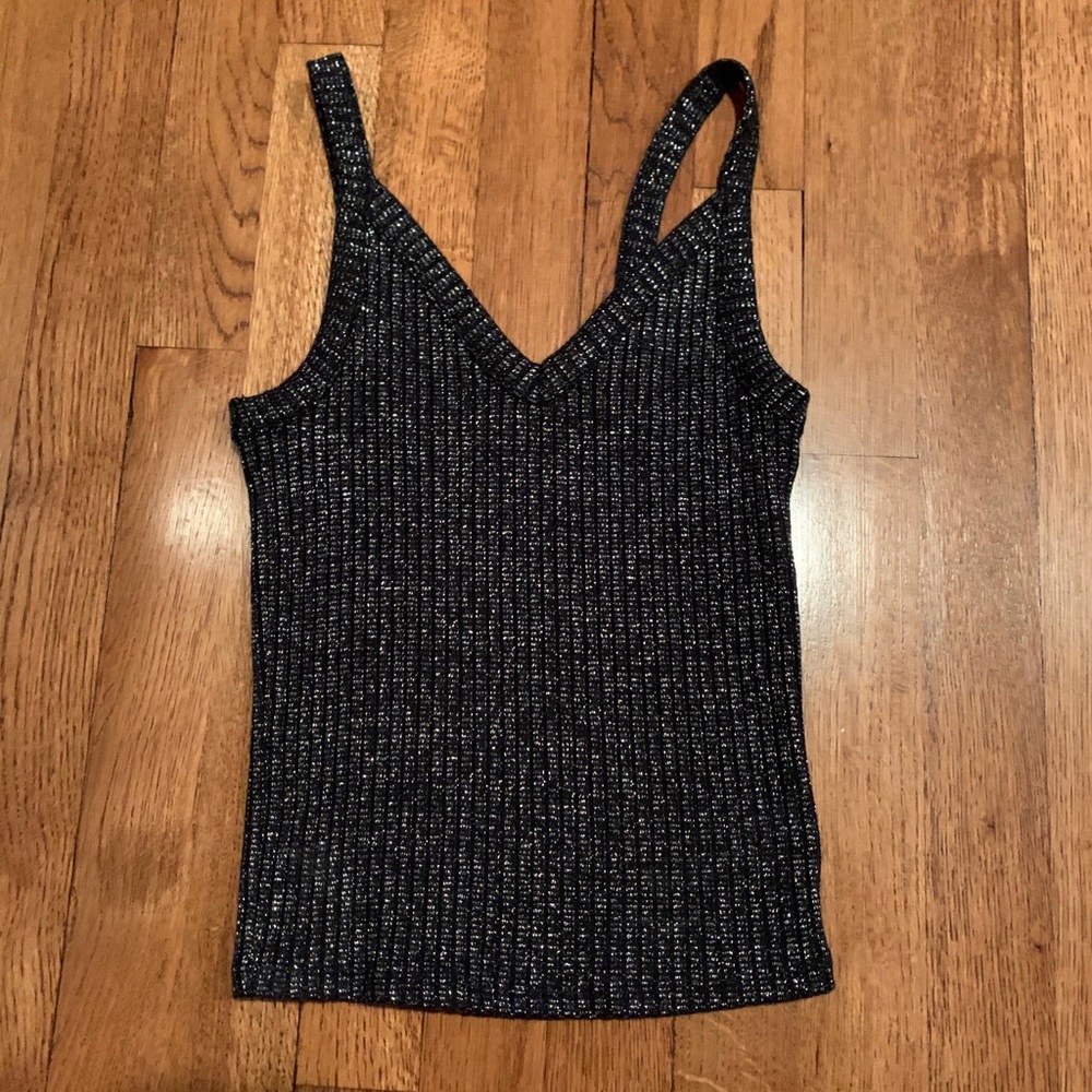 American Eagle Black Sparkly Tank Top